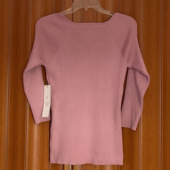 MADISON GREY Pullover Sweater 3/4 Sleeve Dusty Rose Color Size L - Picture 3 of 4